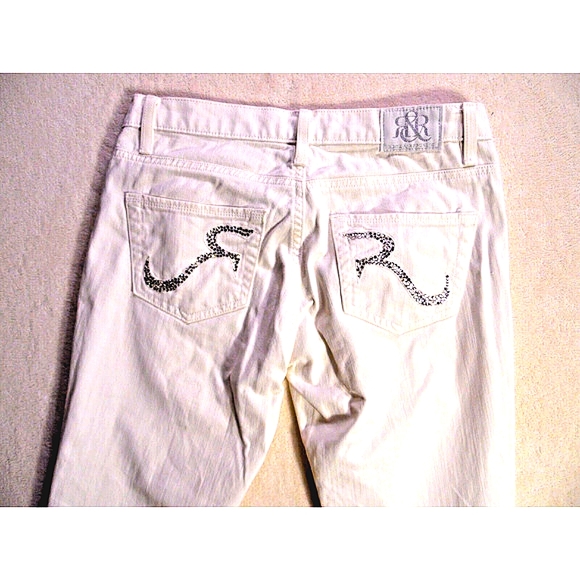 Rock & Republic Denim - Rock‎ & Republic Jeans Womens 4 White Kasandra Bootcut Embellished EUC